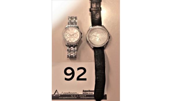 2 div horloges GUESS type W0403L1 en W131561 , werking niet gekend, met gebruikssporen
